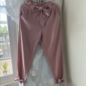 Grace Karin Pink Tie-Waist Pants